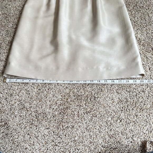 Petite Cocktail Dress Beaded Bodice Sleeveless Size 4 Petite Ivory Lace - Picture 12 of 15